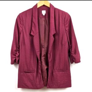 ⭐Plum Purple 3/4 Scrunch Sleeve LC Lauren Conrad Blazer Size 6⭐